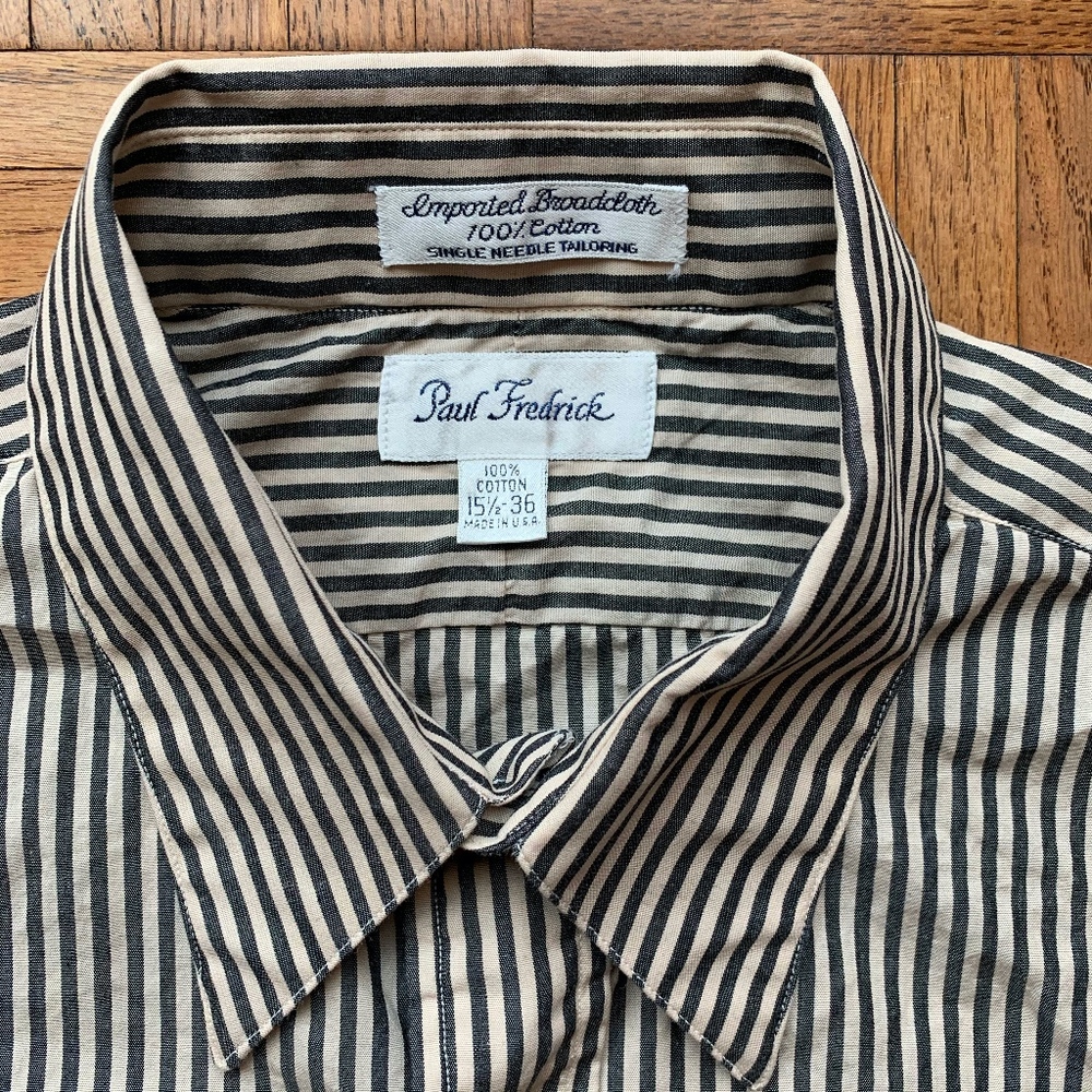 Men's Vintage Paul Fredrick Striped Shirt, 15 1/2 - Picture 6 of 6